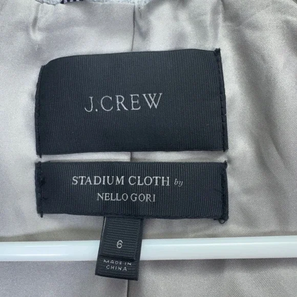 J.Crew Stadium Cloth Nello Gori Wool Blend Hooded Parka Coat Gray Womens 6 - Picture 3 of 7